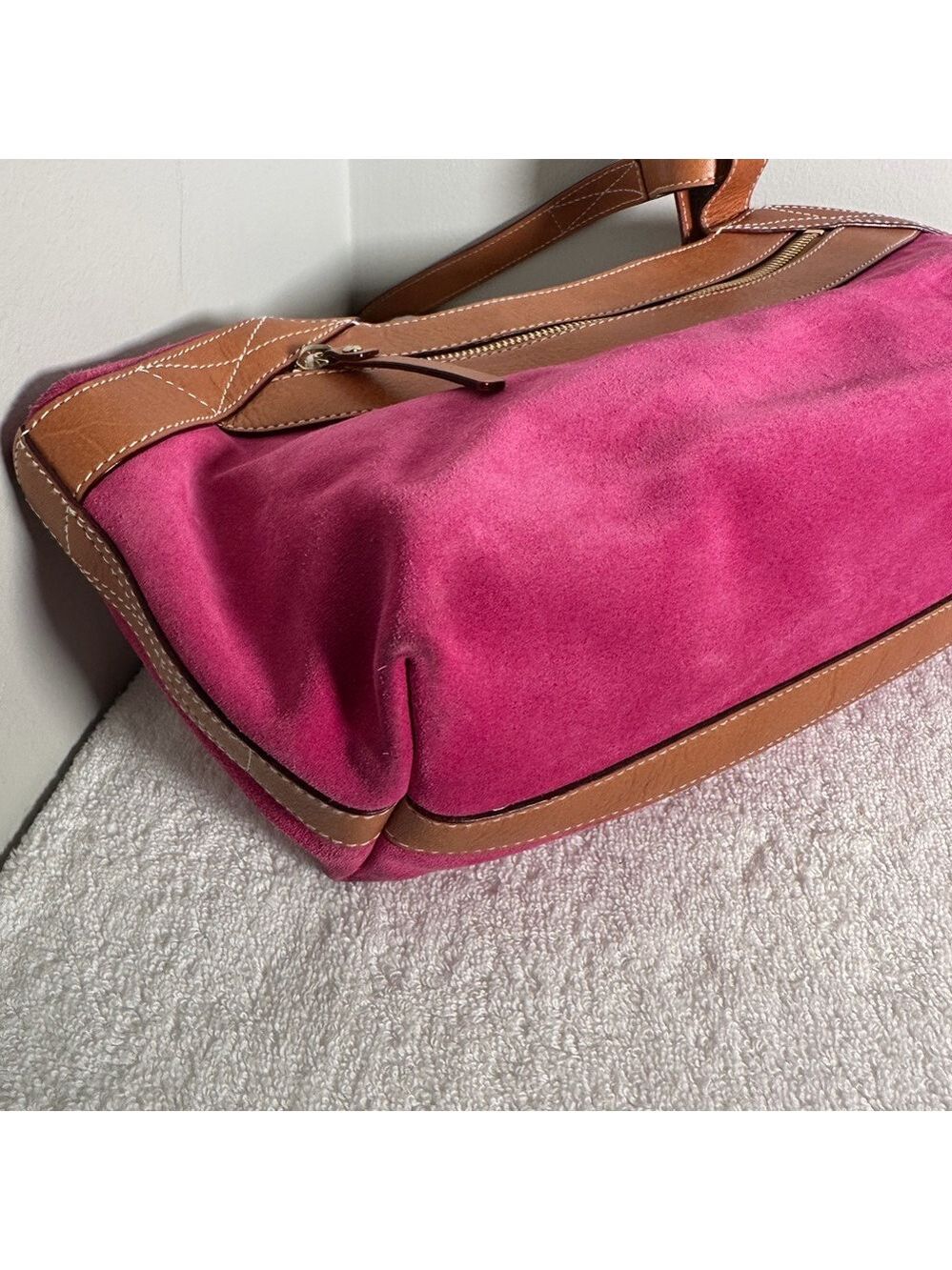 Kate Spade Pink Suede Handbag Vintage - Picture 6 of 10